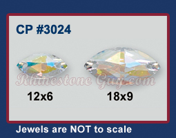 Czech Navette Sew On Jewels Sizes